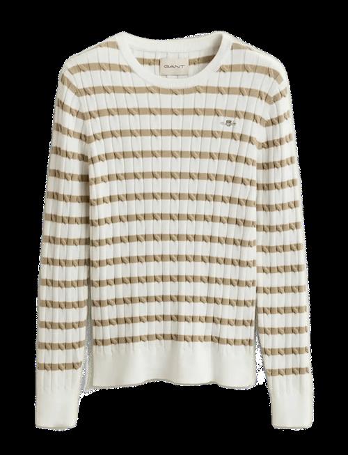 Gant | Stretch Cotton Cable Stripe C-Neck | XL
