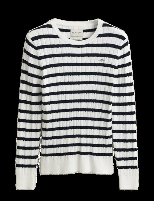 Gant | Stretch Cotton Cable Stripe C-Neck | S