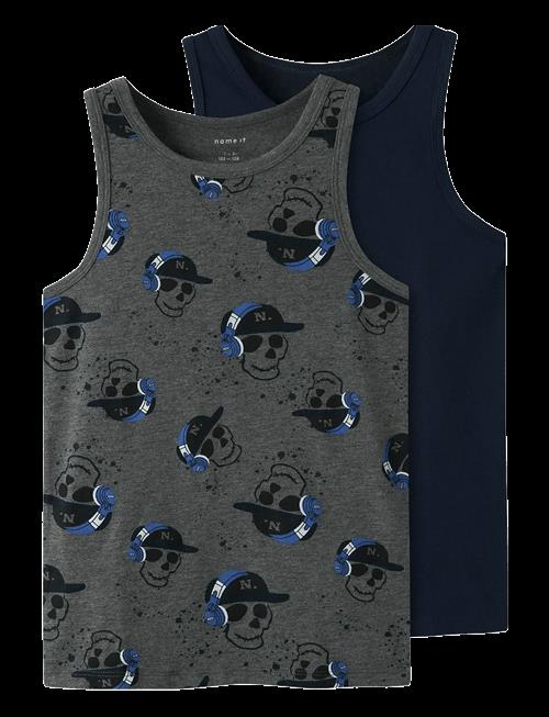 name it | Nkmtank Top 2P Dark Grey Mel Skull Noos | 110