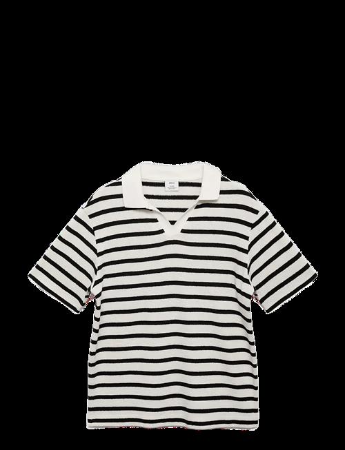 Mango | Striped Textured Knitted Polo Shirt | S