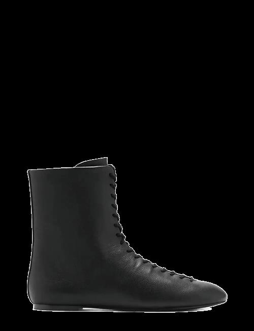 Mango | Lace-Up Leather Ankle Boots | 36