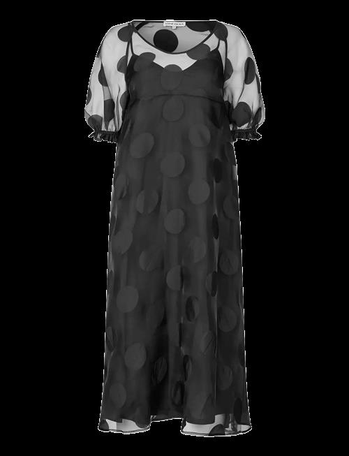 STINE GOYA | Dotted Organza, Puff Sleeve Long Dress | XL