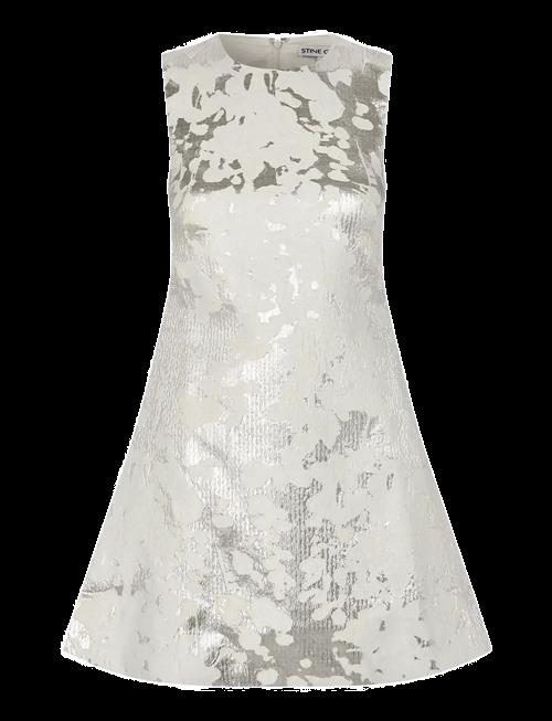 STINE GOYA | Metallic Woven Jacquard, Kick Pleat Mini Dress | XL