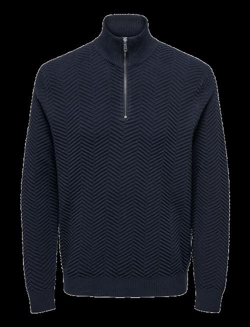 ONLY & SONS | Onsmace Reg Herringbone Half Zip Knit Ns | M