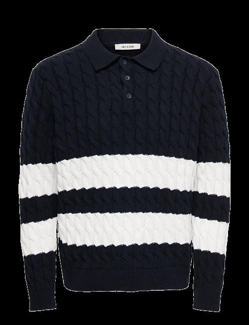 ONLY & SONS | Onskicker Life Rlx  Ls Cabel Polo Knit | S