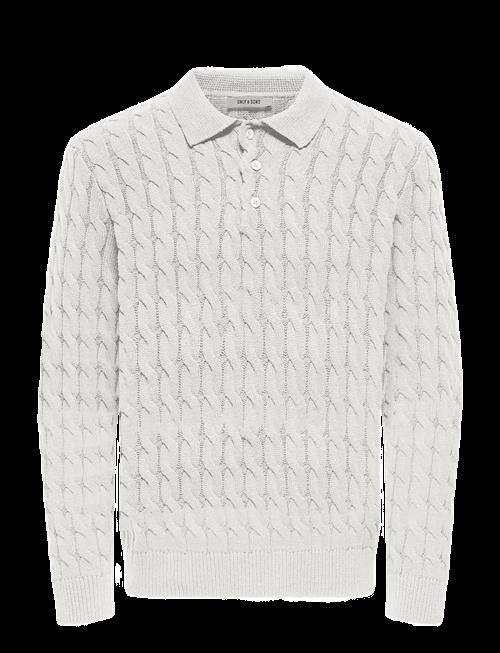 ONLY & SONS | Onskicker Life Rlx  Ls Cabel Polo Knit | S