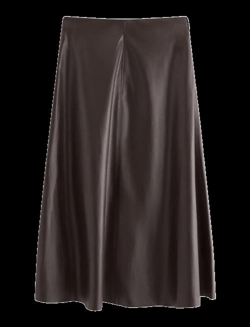 Lindex | Flared Midi Nederdel I Imiteret Læder | M