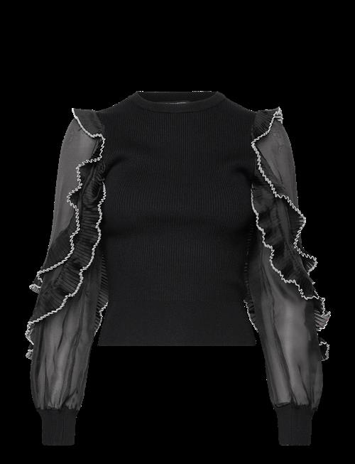 French Connection | Krista Mix Ruffle Trim Slv Top | M