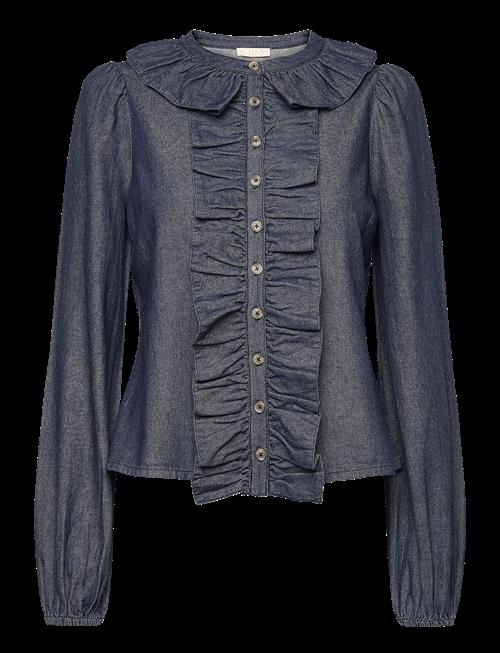 by Ti Mo | Denim Flounce Blouse | L