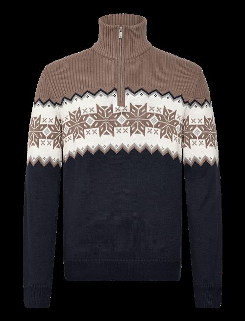 Lindbergh | Jacquard Half Zip Christmas Knit | L