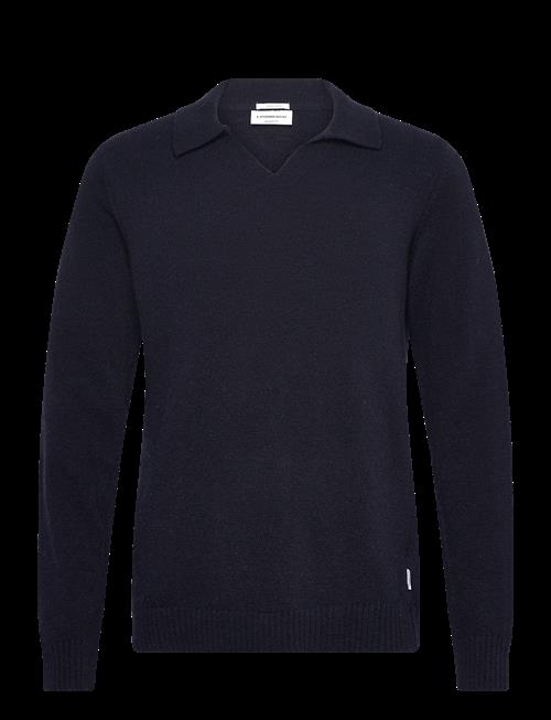 Lindbergh | Lambswool L/S V-Neck Polo | M