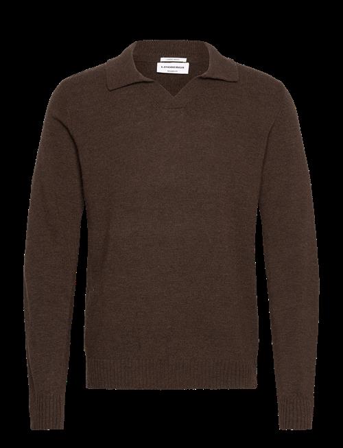 Lindbergh | Lambswool L/S V-Neck Polo | L