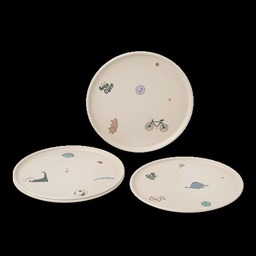 Liewood Remco 4-pak Tallerkener Tamtam Sandy  Tamtam Sandy One Size  Beige  One Size  Drenge, Piger