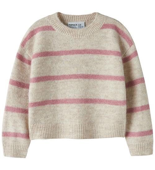 Name it Sweatshirt - Strik - NmfOlenska - Peyote Melange/Lilas