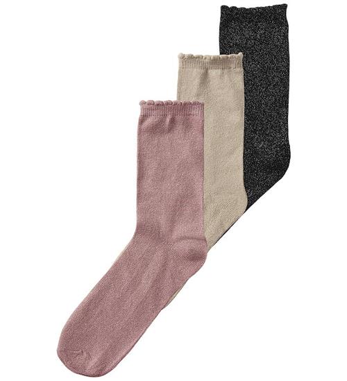 Name It Strømper - NkfGlitter - 3-pak - Woodrose/Moonbeam