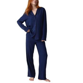 Triumph Amourette Jacquard PW Pyjama Set Marineblå viskose 40 Dame