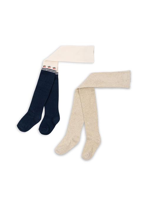 Konges Sløjd Cherry Lurex 2-pak Strømpebukser Cherry Mix  Cherry Mix 92/98 cm  Beige  92/98 cm  Piger