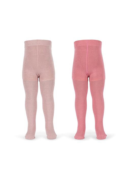 Konges Sløjd 2-pak Ribstrikkede Glittertights Rose Mix  Rose Mix-104/110  Lyserød  104/110 cm  Piger
