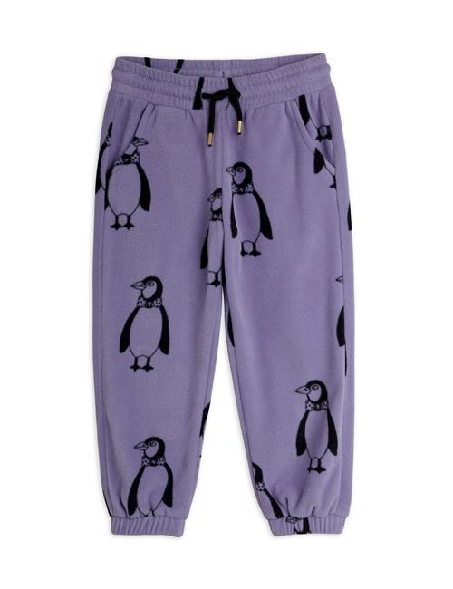 Mini Rodini Penguin Aop Fleece Trousers Purple Purple 80/86 cm  Lilla  80/86 cm  Drenge, Piger