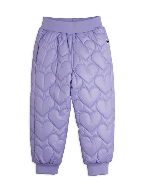Mini Rodini Hearts Quilted Outerwear Trousers Purple Purple 104/110 cm  Lilla  104/110 cm  Drenge, Piger