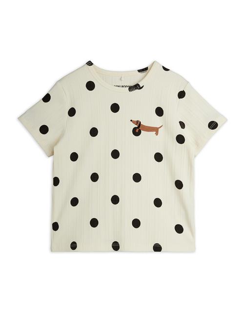 Mini Rodini Dots Aop Dog Ss Tee Off-white Off-white 104/110 cm  Hvid  104/110 cm  Drenge, Piger