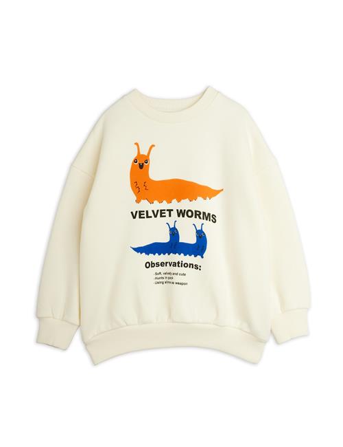 Mini Rodini Velvet Worms Observations Sp Sweatshirt Off-white Off-white 92/98 cm  Hvid  92/98 cm  Drenge, Piger