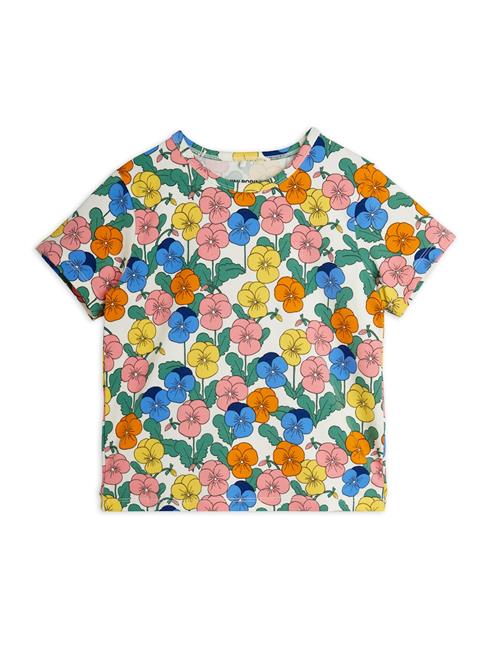 Mini Rodini Violas Aop Ss Tee Multi Multi 128/134 cm  Blå  128/134 cm  Drenge, Piger