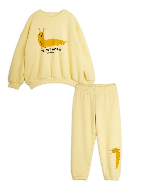 Mini Rodini Velvet Worm Sp Sweat Set Yellow Yellow 68/74 cm  Gul  68/74 cm  Drenge, Piger