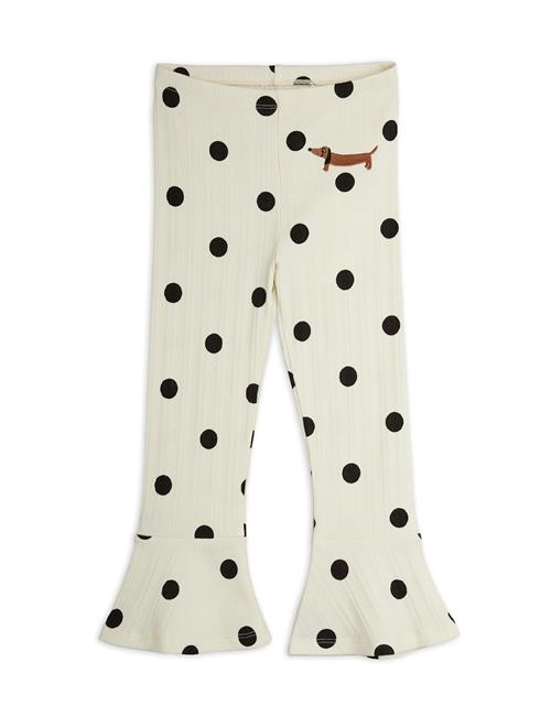 Mini Rodini Dots Aop Dog Flared Trousers Off-white Off-white 116/122 cm  Hvid  116/122 cm  Drenge, Piger