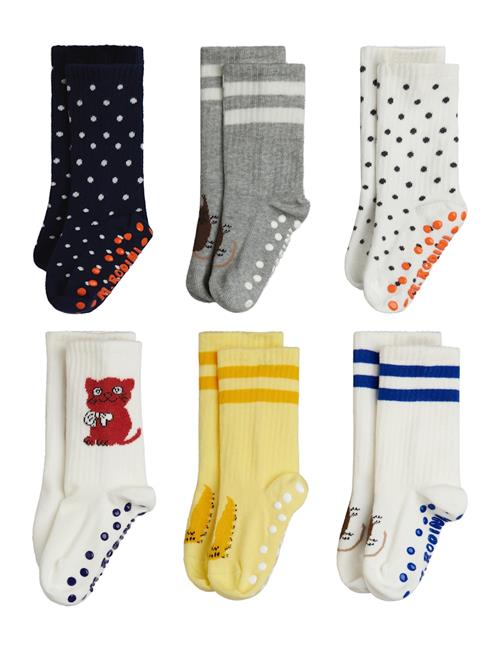 Mini Rodini Kitten 6-Pack Anti-Slip Socks Multi Multi 28-31 EU  Hvid  28-31 EU  Drenge, Piger