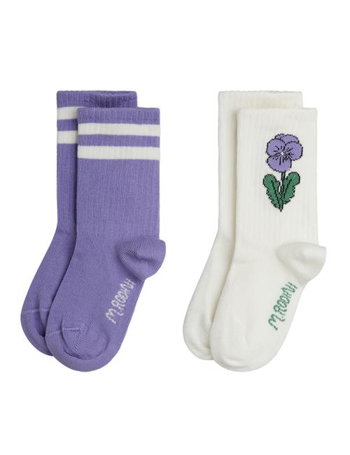 Mini Rodini Viola Stripe 2-Pack Socks Multi Multi 24-27 EU  Hvid  24-27 EU  Drenge, Piger