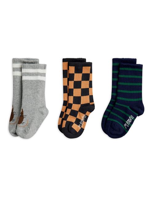 Mini Rodini Chess Check 3-Pack Socks Multi Multi 24-27 EU  Hvid  24-27 EU  Drenge, Piger
