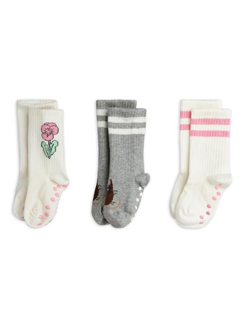 Mini Rodini Elephant Shrew 3-Pack Anti-Slip Socks Multi Multi 28-31 EU  Hvid  28-31 EU  Drenge, Piger