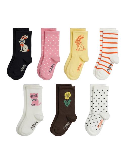 Mini Rodini Rabbit 7-Pack Socks Multi Multi 28-31 EU  Hvid  28-31 EU  Drenge, Piger