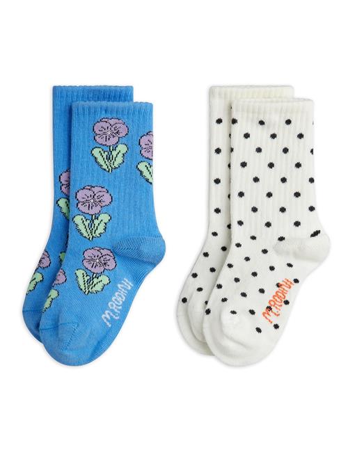 Mini Rodini Violas 2-Pack Socks Multi Multi 20-23 EU  Blå  20-23 EU  Drenge, Piger