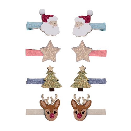 Mimi & Lula 8 Hair Clips - Christmas Christmas-One Size  Grøn  One Size 3-8 Years Piger