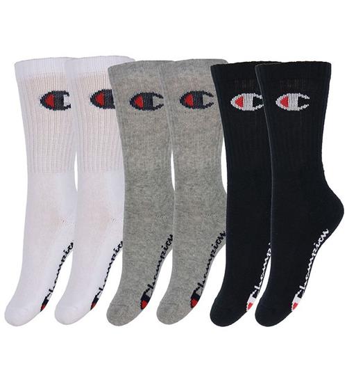 Champion Strømper - Crew - 6-Pak - Black/White/Grey