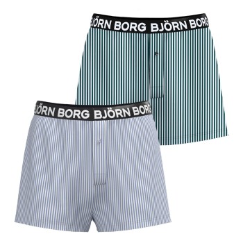 Björn Borg 2P Cotton Stretch Woven Boxer Shorts Blåstribet bomuld X-Large Herre