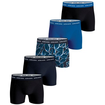 Björn Borg 5P Multi Cotton Stretch Boxer Sort/Blå bomuld Small Herre