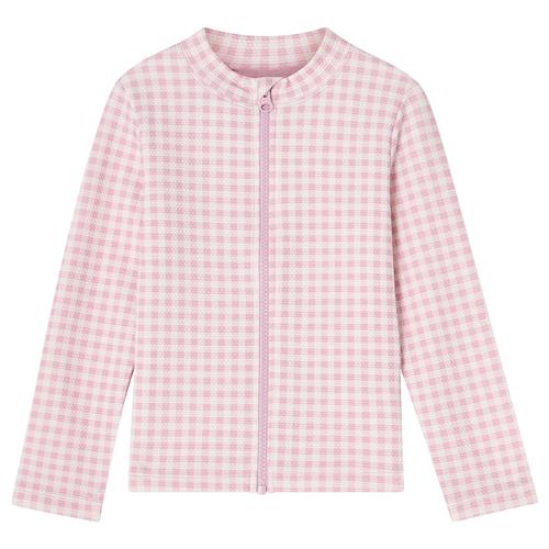 Kuling Montauk UV-skjorte Med Lynlås Pink Gingham  Pink Gingham 122/128 cm  Lyserød  122/128 cm  Piger