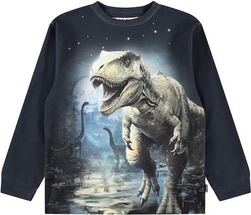 Molo Rube T-Shirts Long Sleeves Moonlight Rex Moonlight Rex 152 cm  Blå  152 cm  Drenge