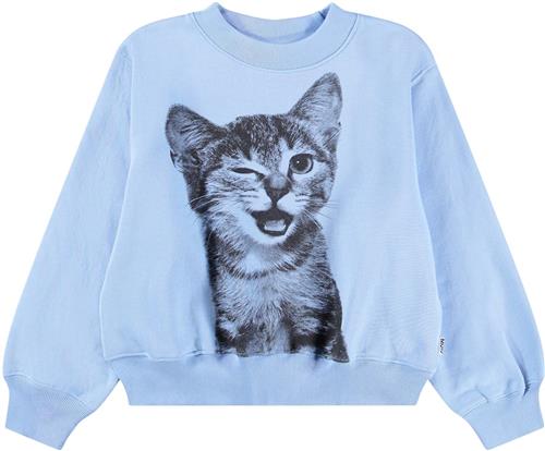 Molo Marge Sweat Shirt Blue Kitten Blue Kitten 104 cm  Blå  104 cm  Piger