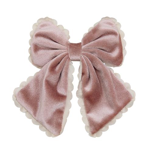 Mimi & Lula Bow Clip - Scalloped Edge Velvet Scalloped Edge Velvet-One Size  Lyserød  One Size 3-8 Years Piger