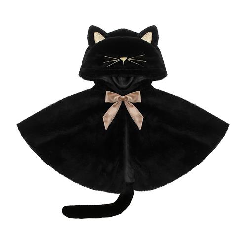 Mimi & Lula Cape - Black Cat Halloween Halloween-One Size  Sort  One Size 3-8 Years Piger