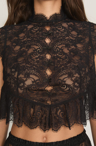 Hunkemöller Top Allover Lace Legacy Sort