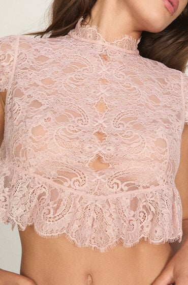 Hunkemöller Top Allover Lace Legacy Lyserød
