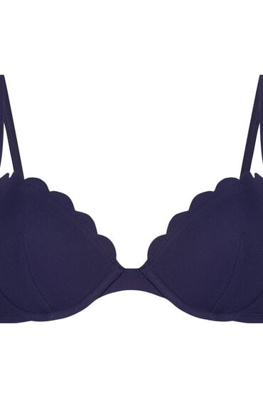 Hunkemöller Formstøbt bikinitop med bøjle Scallop Blå