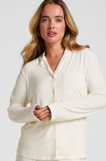 Hunkemöller Langærmet jerseyjakke Essential Hvid