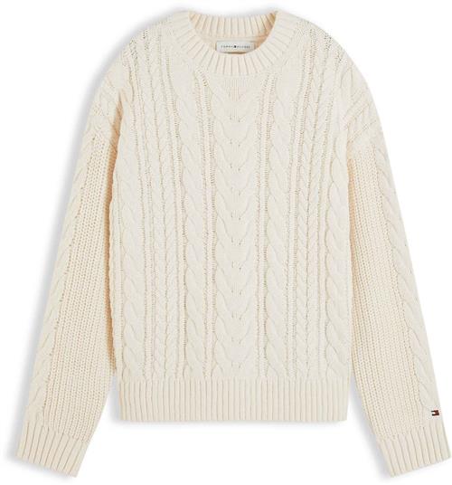 Tommy Hilfiger Striktrøje Ivory Petal  Ivory Petal 12 Y  Hvid  12 år  Drenge, Piger