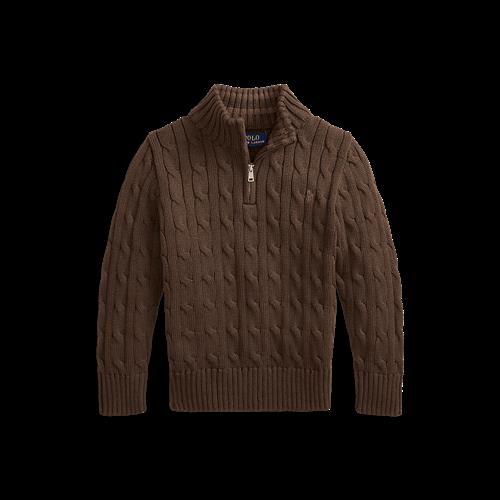 Ralph Lauren Trøje Med Halv Lynlås Nutmeg Brown  Nutmeg Brown 7 Y  Brun  7 år  Drenge